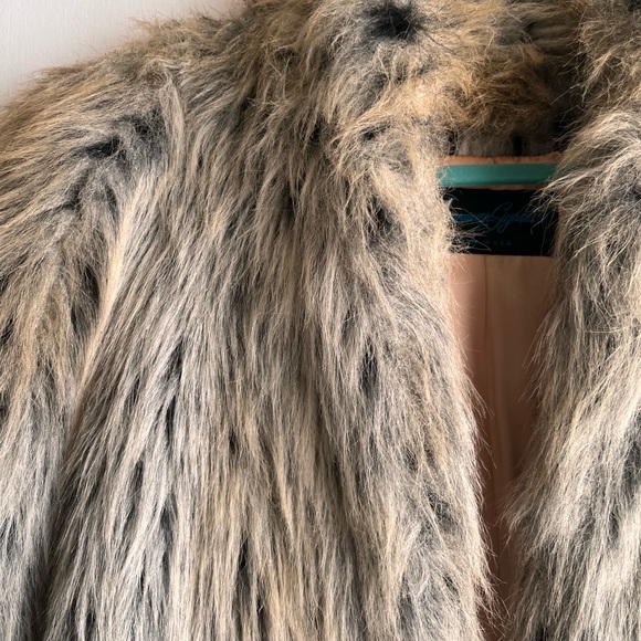 Vtg American Signature Grey Faux Fur Luxurious half Coat Jacket Womens Sz Large - Picture 5 of 10